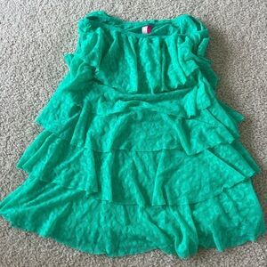 Victoria's Secret Green Ruffled Tiered Midi Skirt